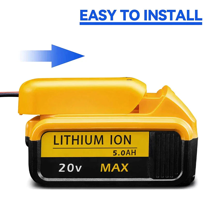 Power Connector DIY Battery Adapter Holder Dock For DeWalt 18V/20V Max Battery