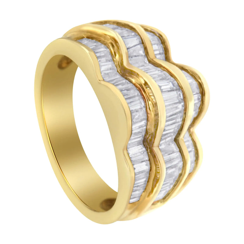 14KT Yellow Gold Diamond Multi-Row Band Ring (1 1/4 cttw, H-I Color, SI1-SI2 Clarity)