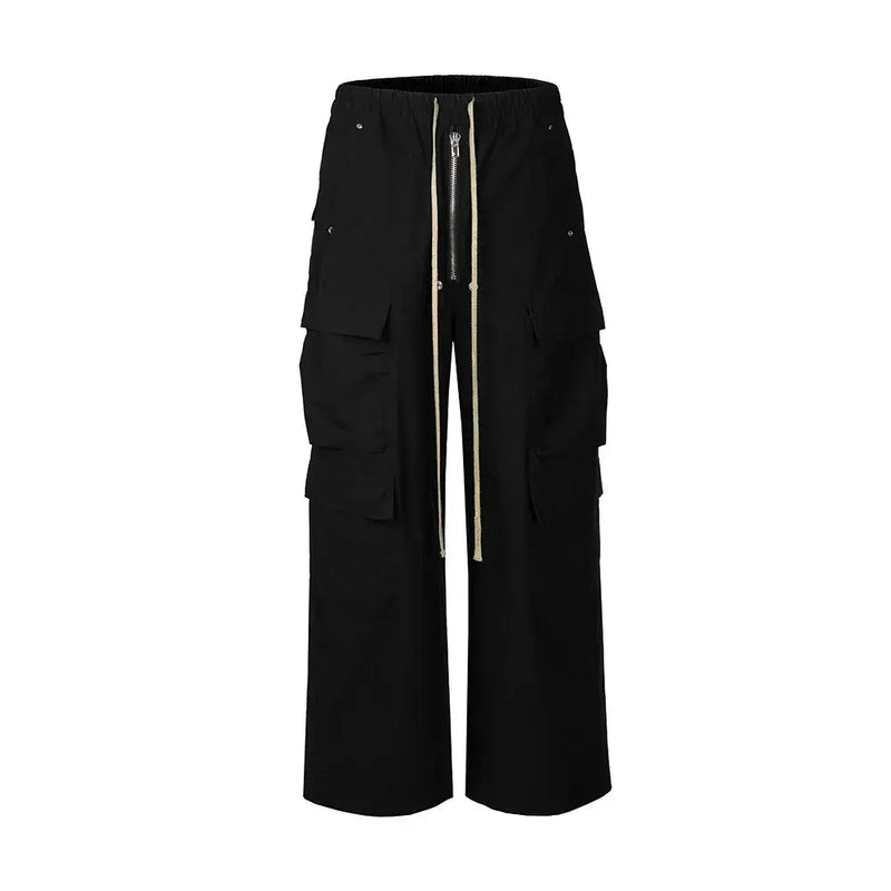 RO Style Wide Leg Drawstring Cargo Pants