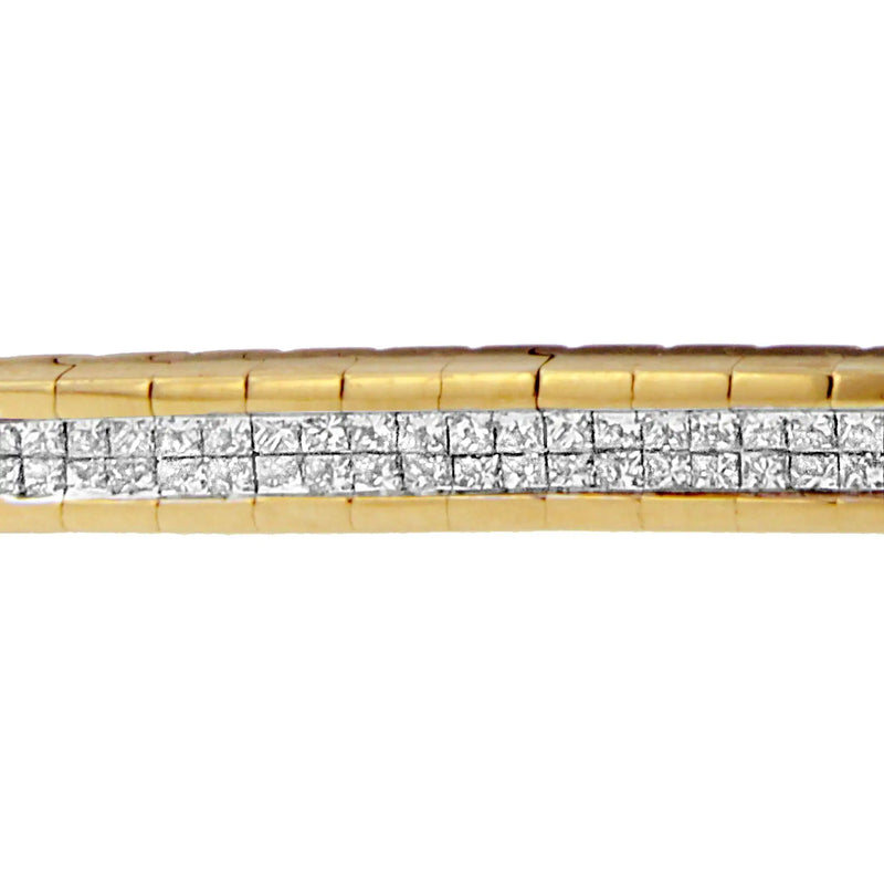 14K Yellow Gold Princess-Cut Diamond Banded Bracelet (1.10 cttw, G-H Color, SI1-SI2 Clarity)