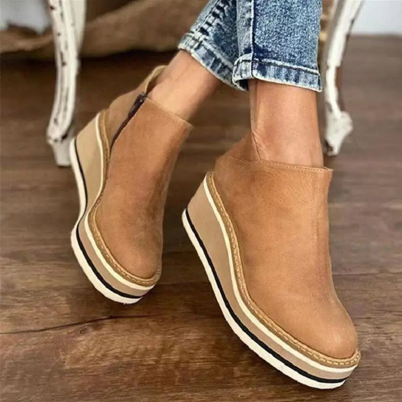 Chunky Block Heel Ankle Boots for Women
