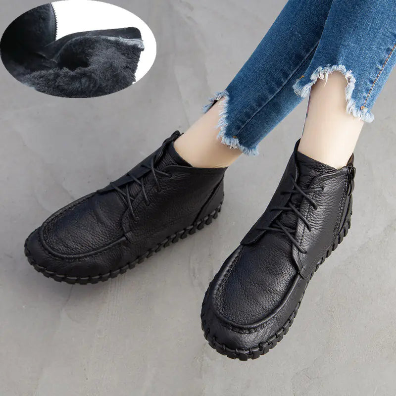 New Retro Handmade Ankle Boots with Soft Sole for Women
