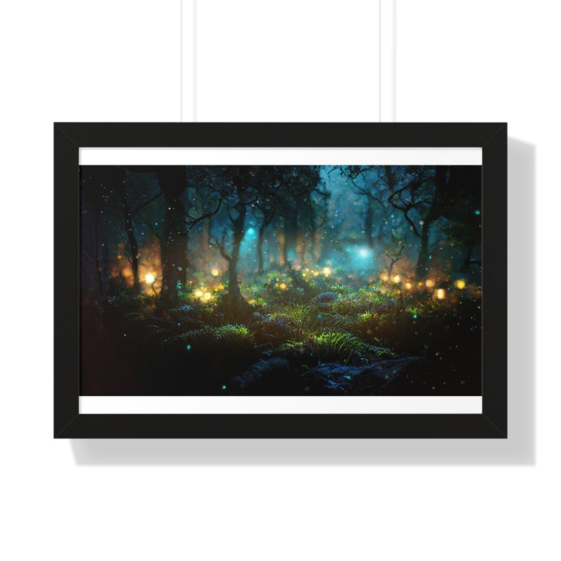 Enchanted Forest Framed Poster, Nature Wall Art, Bedroom Decor, Gift for Nature Lovers, Magical Home Decor