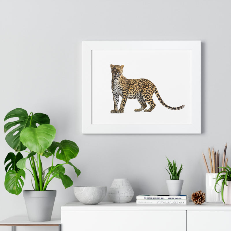 Leopard Framed Horizontal Poster, Wildlife Wall Art, Home Decor, Unique Gift, Animal Lover Decor, Nature Inspired