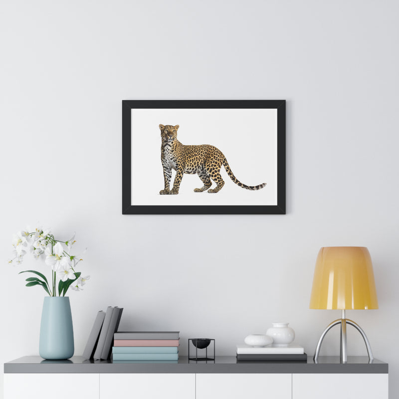 Leopard Framed Horizontal Poster, Wildlife Wall Art, Home Decor, Unique Gift, Animal Lover Decor, Nature Inspired