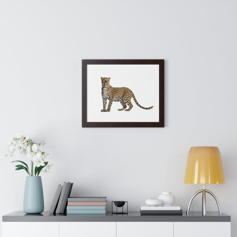 Leopard Framed Horizontal Poster, Wildlife Wall Art, Home Decor, Unique Gift, Animal Lover Decor, Nature Inspired