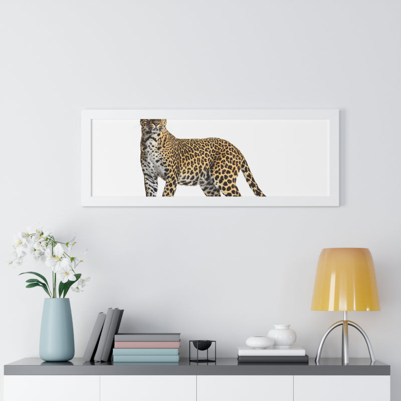 Leopard Framed Horizontal Poster, Wildlife Wall Art, Home Decor, Unique Gift, Animal Lover Decor, Nature Inspired