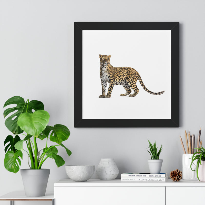 Leopard Framed Horizontal Poster, Wildlife Wall Art, Home Decor, Unique Gift, Animal Lover Decor, Nature Inspired