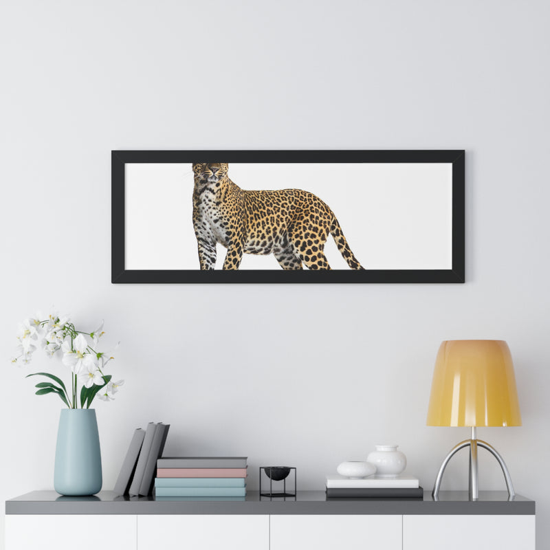 Leopard Framed Horizontal Poster, Wildlife Wall Art, Home Decor, Unique Gift, Animal Lover Decor, Nature Inspired