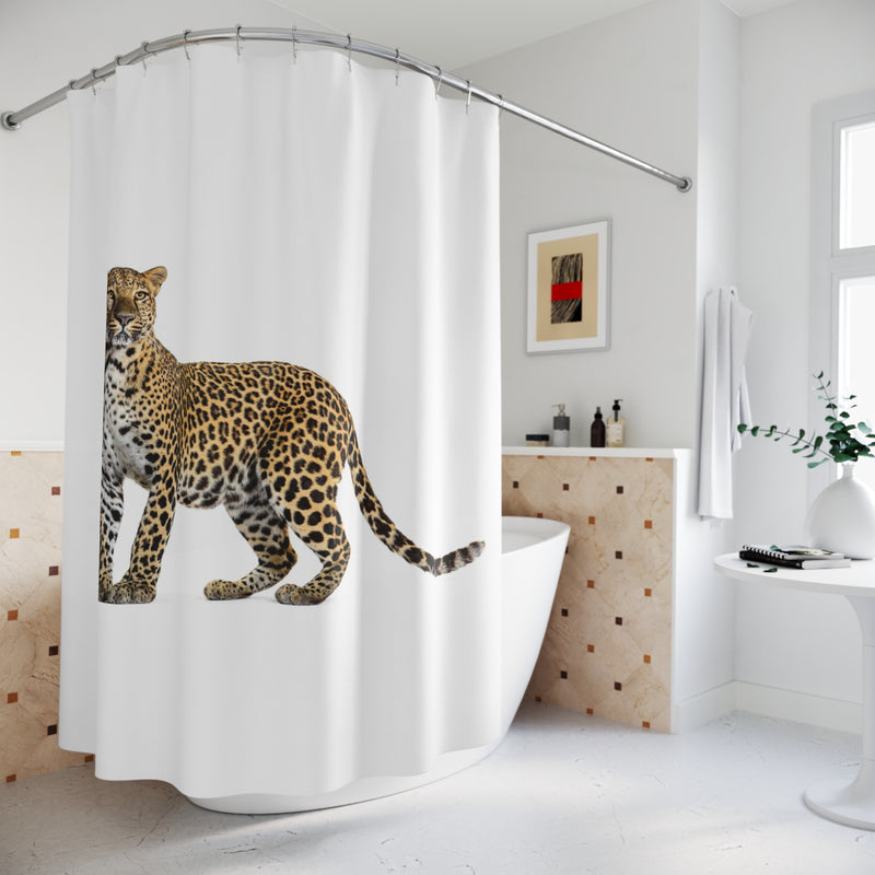 Wildlife Leopard Shower Curtain | Jungle Home Decor, Animal Print Bathroom, Unique Gift for Nature Lovers, Safari Themed Accessories