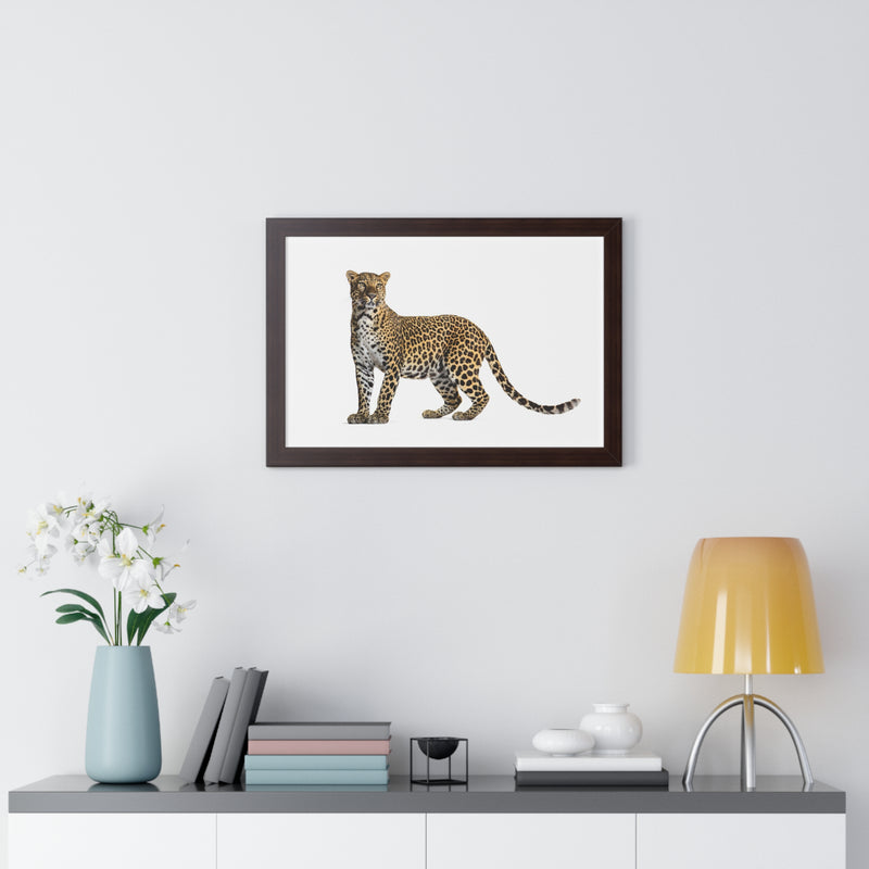 Leopard Framed Horizontal Poster, Wildlife Wall Art, Home Decor, Unique Gift, Animal Lover Decor, Nature Inspired