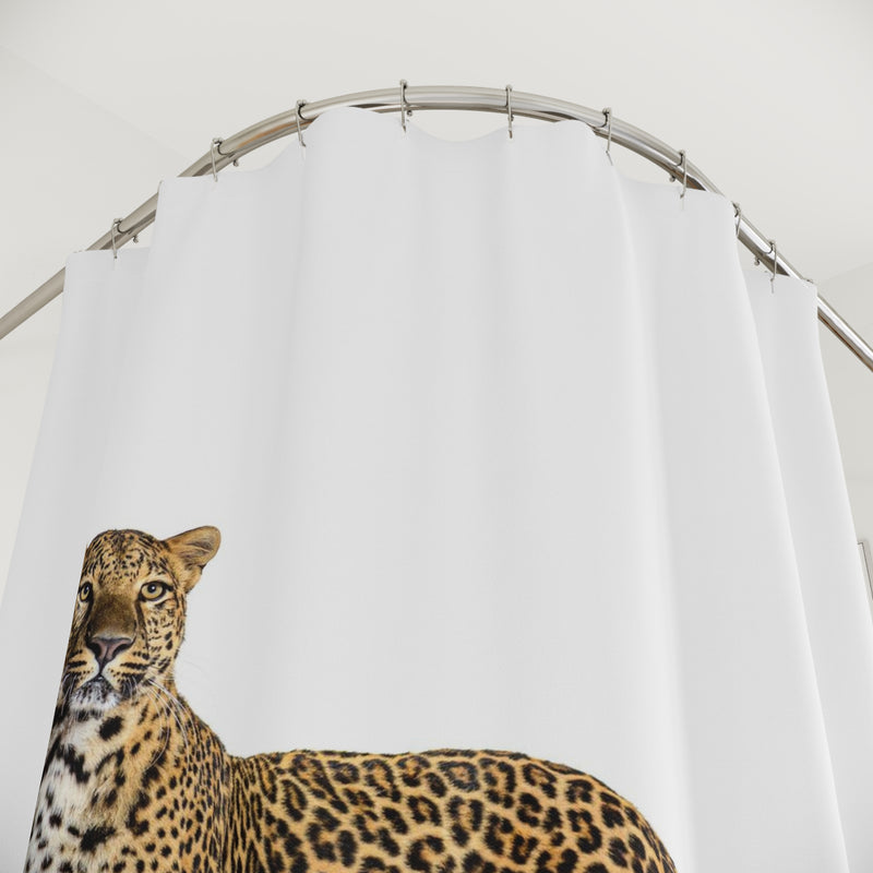 Wildlife Leopard Shower Curtain | Jungle Home Decor, Animal Print Bathroom, Unique Gift for Nature Lovers, Safari Themed Accessories
