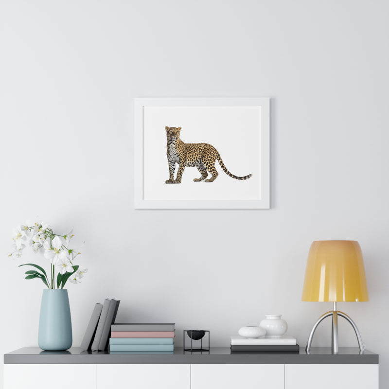 Leopard Framed Horizontal Poster, Wildlife Wall Art, Home Decor, Unique Gift, Animal Lover Decor, Nature Inspired