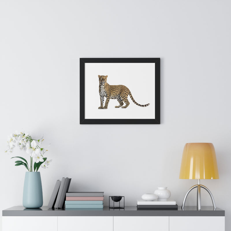 Leopard Framed Horizontal Poster, Wildlife Wall Art, Home Decor, Unique Gift, Animal Lover Decor, Nature Inspired