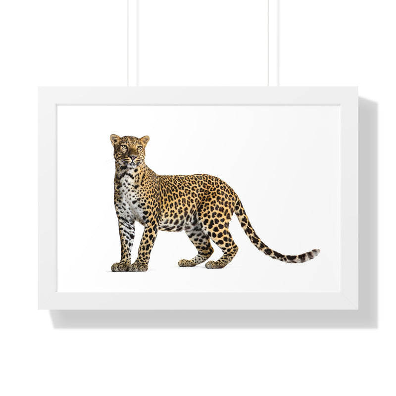 Leopard Framed Horizontal Poster, Wildlife Wall Art, Home Decor, Unique Gift, Animal Lover Decor, Nature Inspired