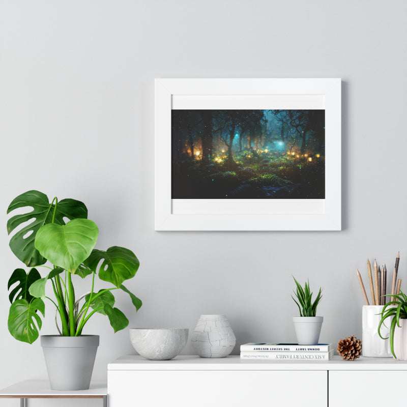 Enchanted Forest Framed Poster, Nature Wall Art, Bedroom Decor, Gift for Nature Lovers, Magical Home Decor