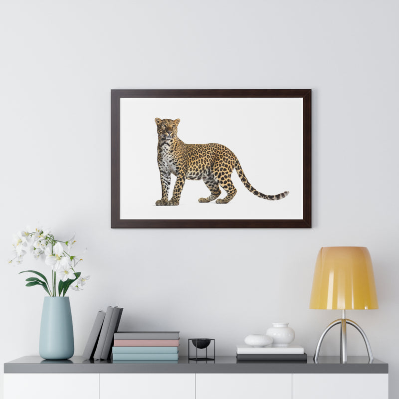 Leopard Framed Horizontal Poster, Wildlife Wall Art, Home Decor, Unique Gift, Animal Lover Decor, Nature Inspired