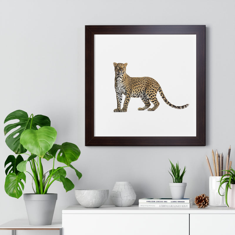 Leopard Framed Horizontal Poster, Wildlife Wall Art, Home Decor, Unique Gift, Animal Lover Decor, Nature Inspired
