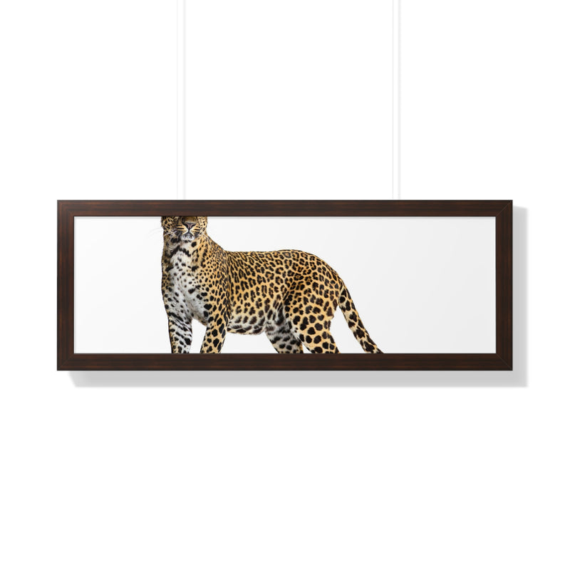 Leopard Framed Horizontal Poster, Wildlife Wall Art, Home Decor, Unique Gift, Animal Lover Decor, Nature Inspired