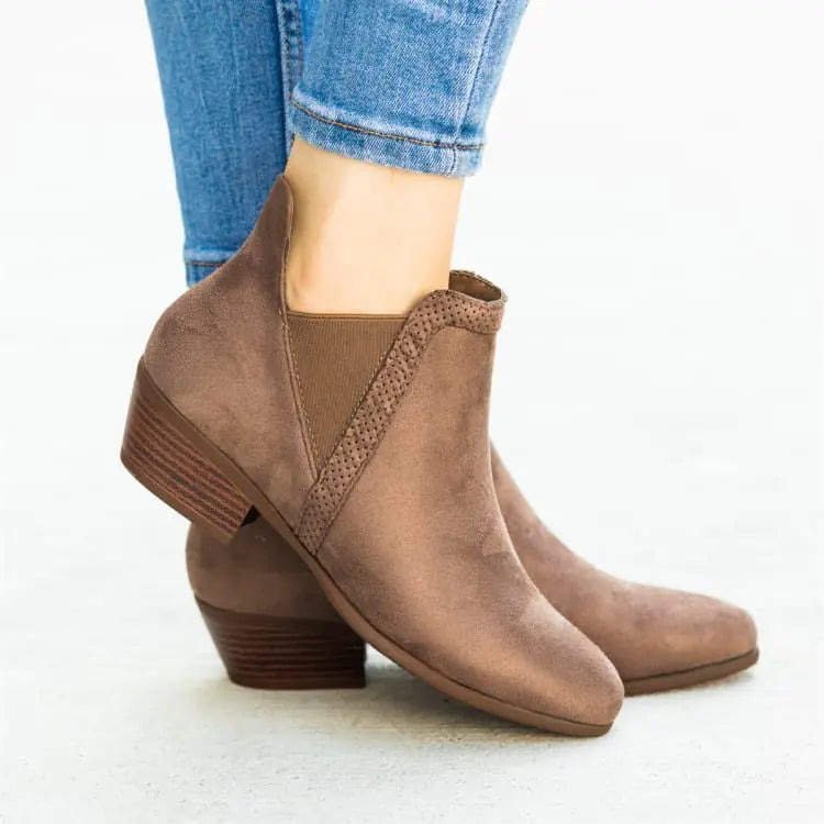 Leopard Print Chunky Heel Round Toe Martin Boots