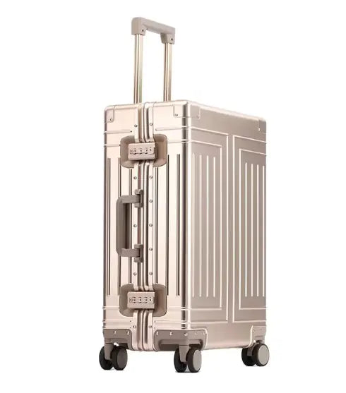 All-Aluminum Rolling Travel Suitcase High-Quality Men&