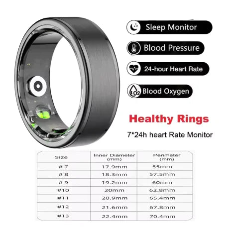 Smart Ring Blood Oxygen & Heart Rate Monitor