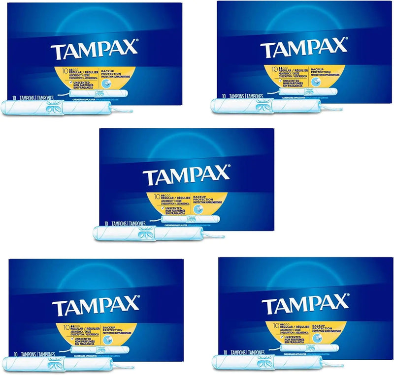 Tampax Tampons Regular Absorbency - 10 ct Pack of 5