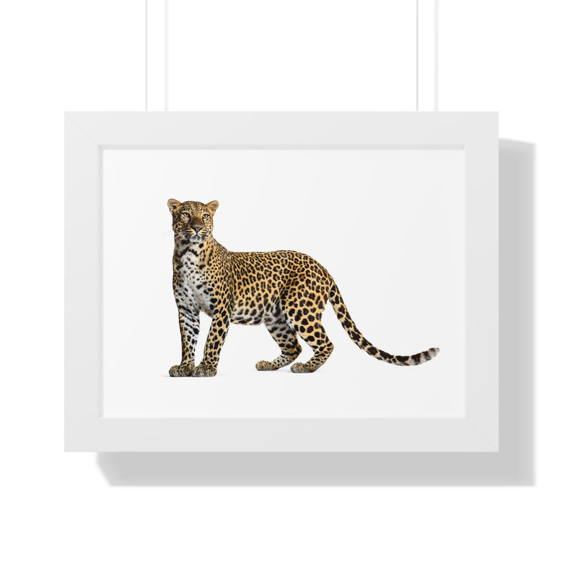 Leopard Framed Horizontal Poster, Wildlife Wall Art, Home Decor, Unique Gift, Animal Lover Decor, Nature Inspired