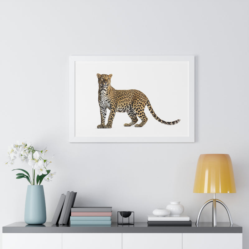 Leopard Framed Horizontal Poster, Wildlife Wall Art, Home Decor, Unique Gift, Animal Lover Decor, Nature Inspired