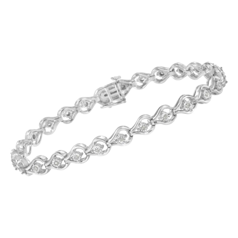 Sterling Silver Diamond Link Bracelet (1/4 cttw, I-J Color, I2-I3 Clarity)