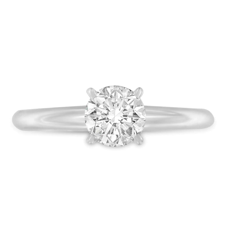 14K White Gold 4/5 Cttw GIA Certified 4 Prong Set Round Brilliant Cut Diamond Solitaire Engagement Ring (I-J Color, VVS1-VVS2 Clarity)