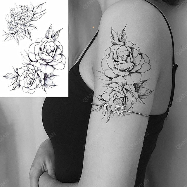 Old School Flowers Tattoos for Women