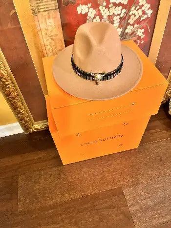 Wool Fedora Hat With Punk Ribbon