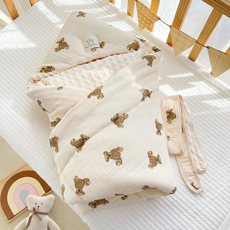 Newborn Crepe Beanie Fleece Quilted Bag