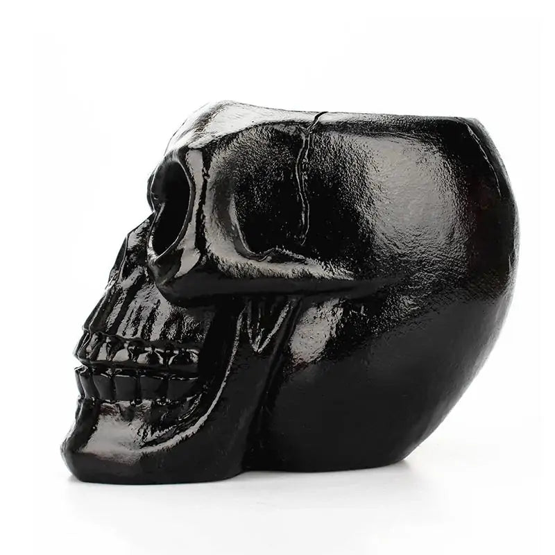 Black Skull Storage Pen Holder