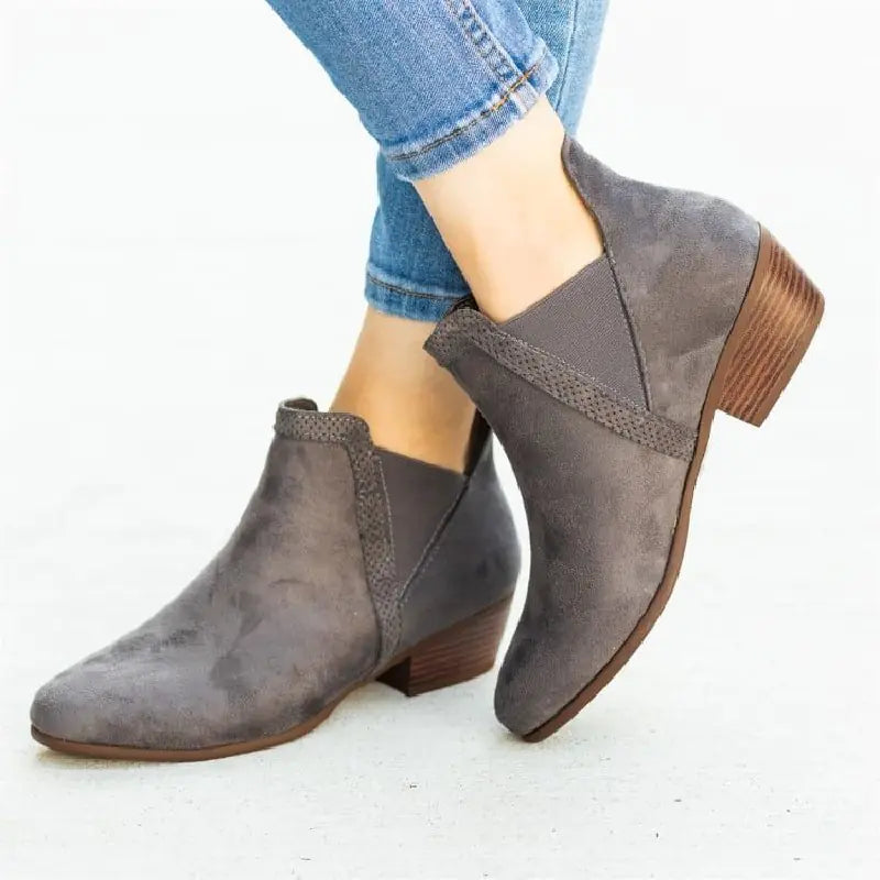 Leopard Print Chunky Heel Round Toe Martin Boots