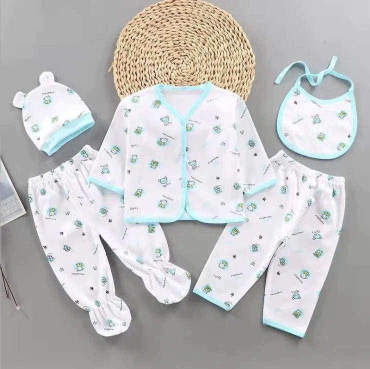 Newborn Cotton Clothing Set - 5 Pieces for Babies