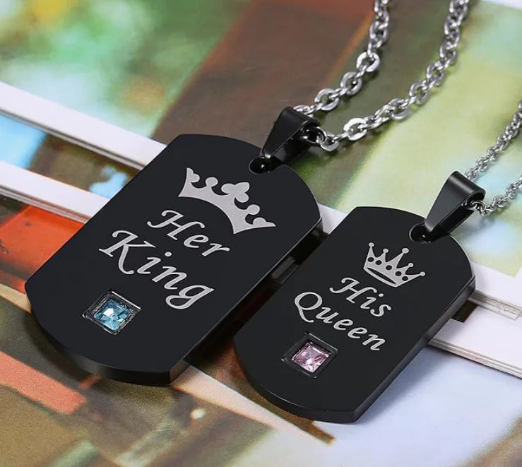 His Crazy Her Weirdo Couples Necklace Set