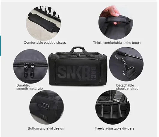 Sneaker Duffel Travel Bag for Men Shoe Bags for Travel Sneaker Bag Basketball Outdoor Sports Gym Bag Travel shoe bag With 3 Adjustable Compartment Dividers Travel Shoe Bags