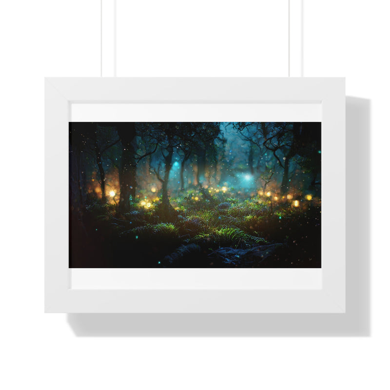 Enchanted Forest Framed Poster, Nature Wall Art, Bedroom Decor, Gift for Nature Lovers, Magical Home Decor