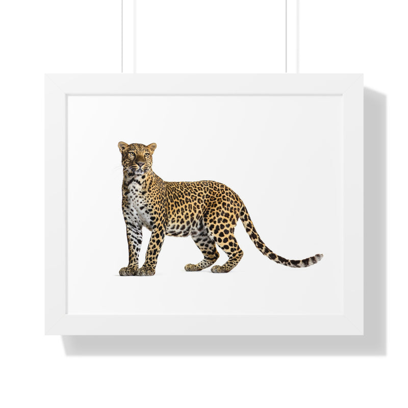 Leopard Framed Horizontal Poster, Wildlife Wall Art, Home Decor, Unique Gift, Animal Lover Decor, Nature Inspired