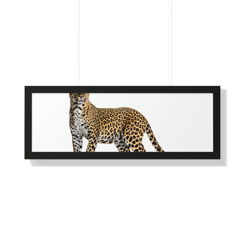 Leopard Framed Horizontal Poster, Wildlife Wall Art, Home Decor, Unique Gift, Animal Lover Decor, Nature Inspired