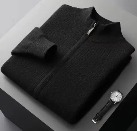 Pure Cashmere Turtleneck Cardigan