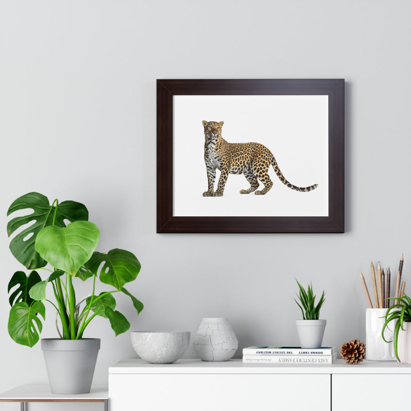 Leopard Framed Horizontal Poster, Wildlife Wall Art, Home Decor, Unique Gift, Animal Lover Decor, Nature Inspired
