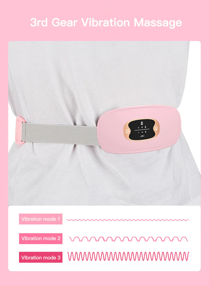 Electric Heating Menstrual Vibration Pad Belt For Period Pain Relief Cramps US