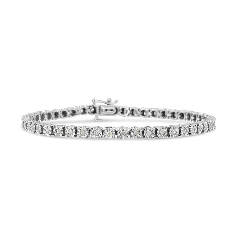 .925 Sterling Silver 1.0 Cttw Diamond Miracle Tennis Bracelet (I-J Color, I3 Clarity)