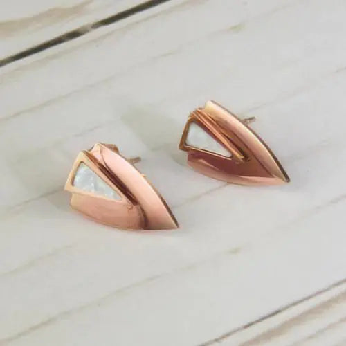 Chevron Earrings- Rose