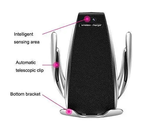 Wireless sensor car phone holder & charger.