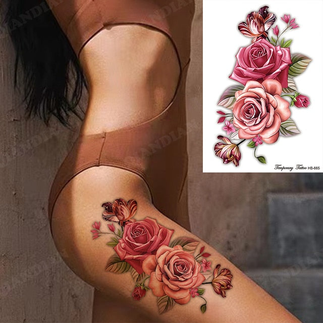 Old School Flowers Tattoos for Women