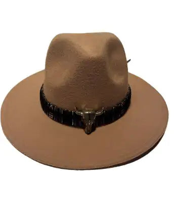 Wool Fedora Hat With Punk Ribbon